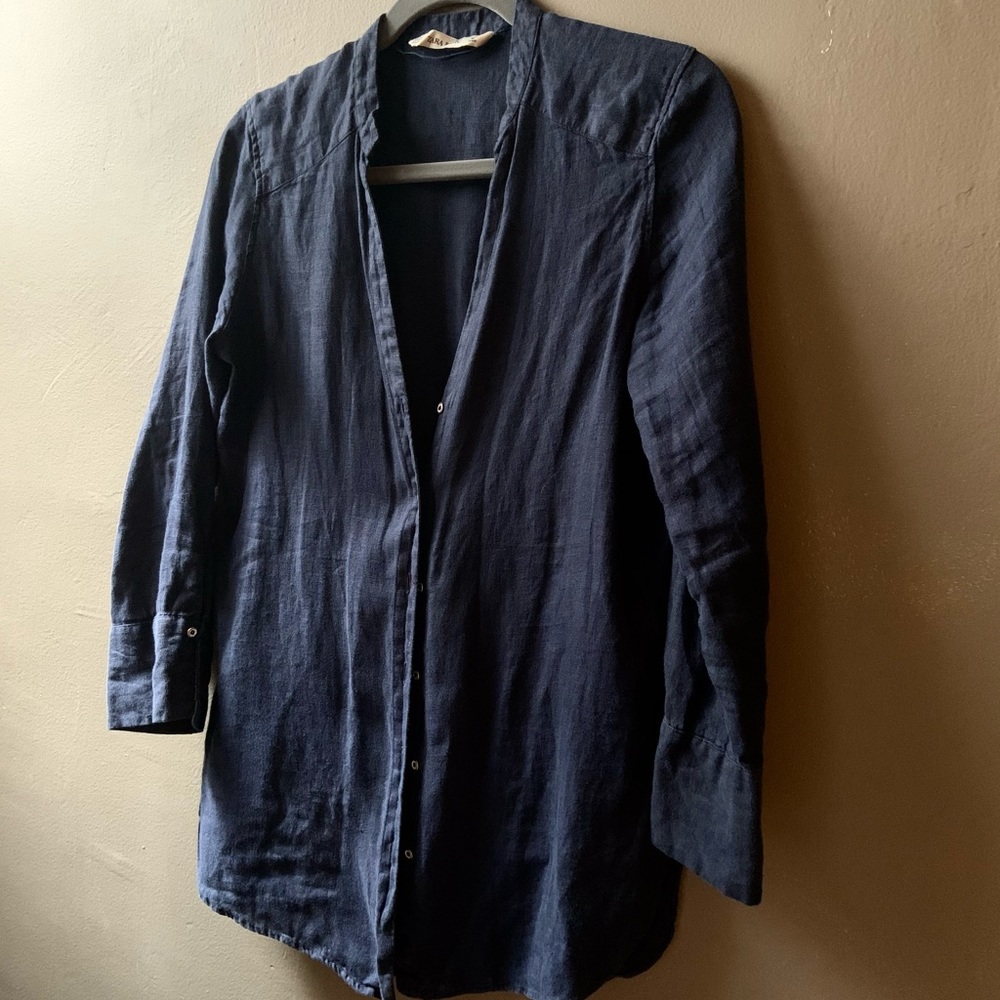 Zara Basics Linen Button Down